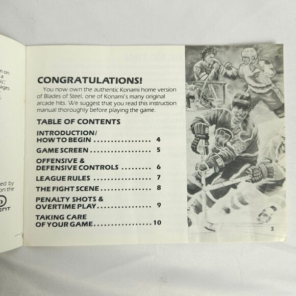 Blades of Steel Instruction Manual Booklet *ONLY* NES Nintendo Entertainment - Picture 4 of 7